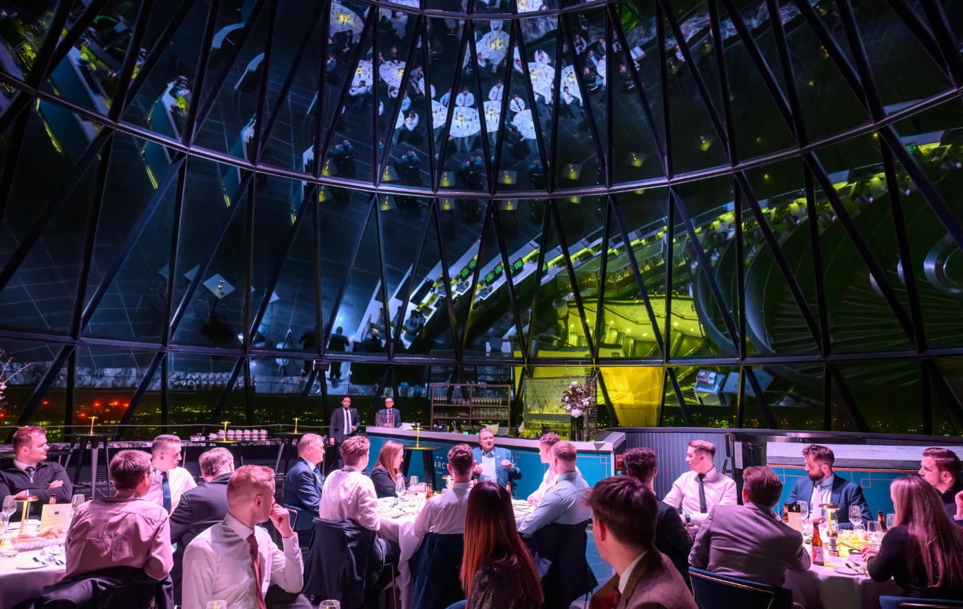 Celebrating our trainees’ graduations at Searcys in London’s iconic Gherkin building.