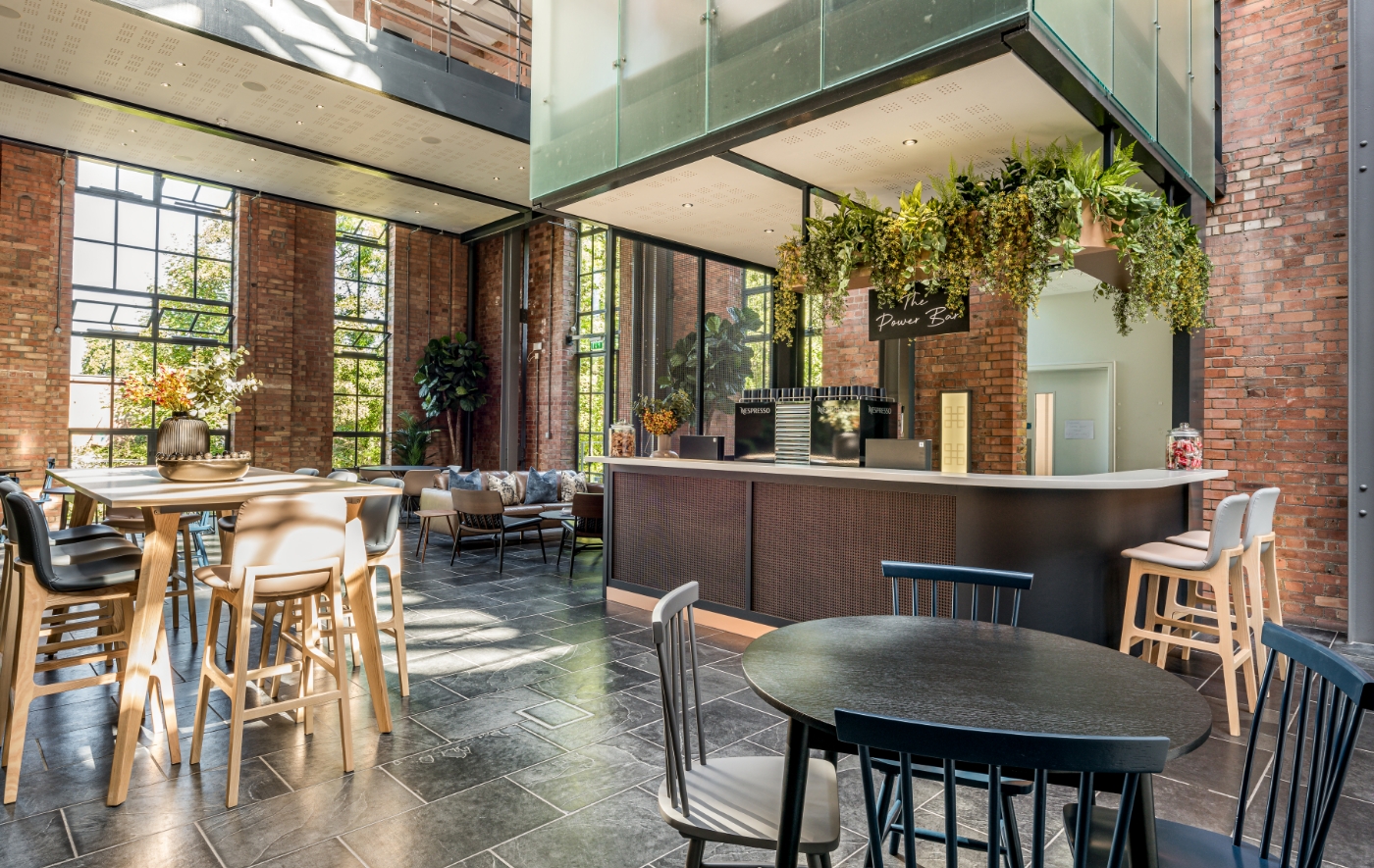 Fawkes, the central atrium at Hill's head office.