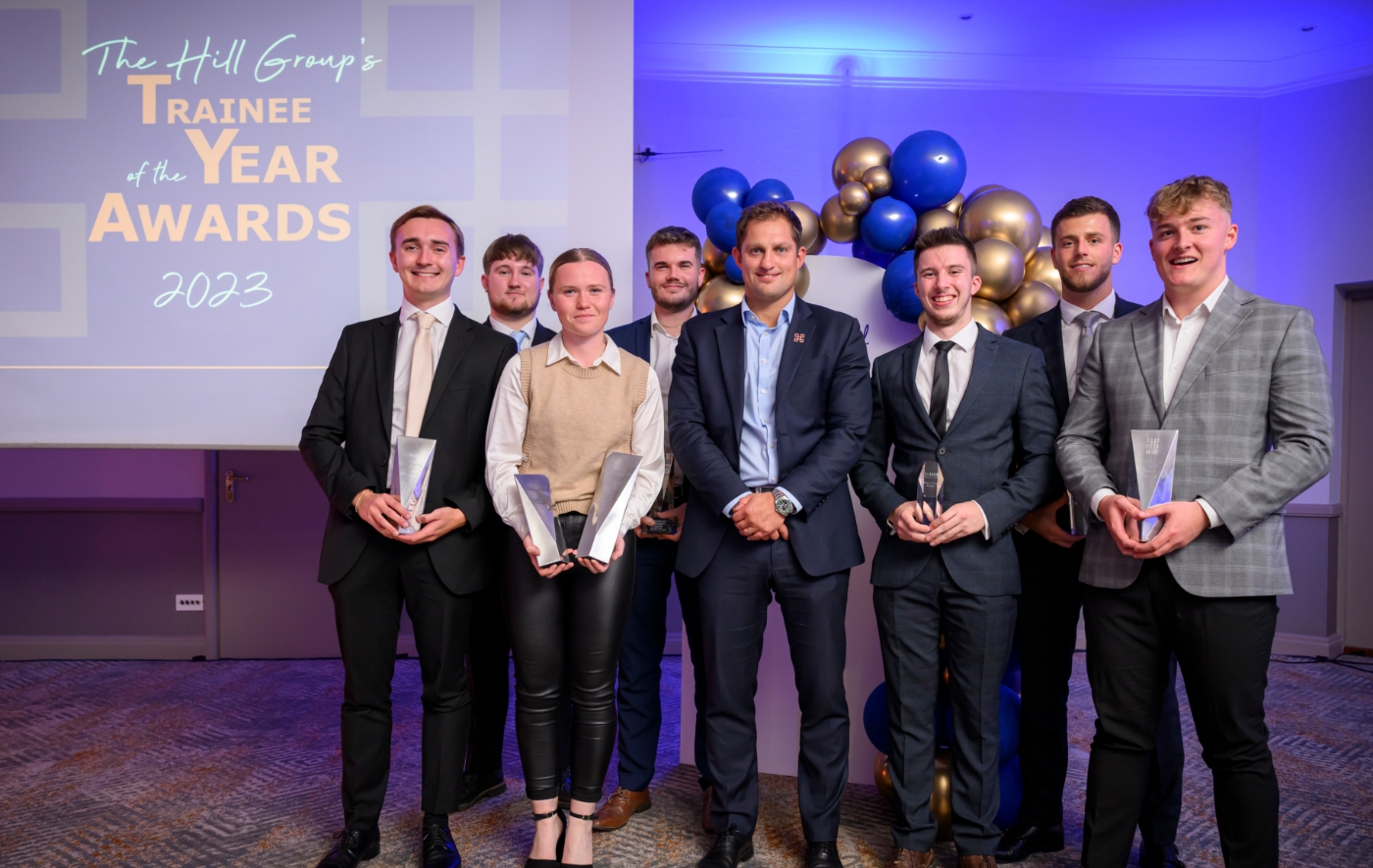 Our 2023 Trainee award winners with Greg Hill, Deputy Chief Executive.