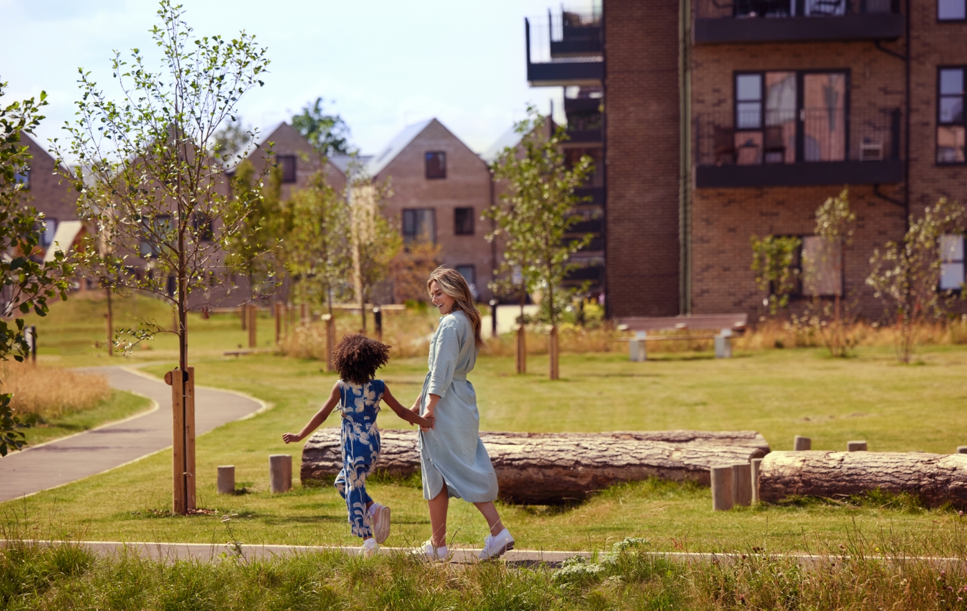 The central park at Timber Works, Cambridge.